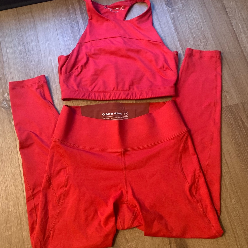 Outdoor Voices TechSweat legging/crop top SET